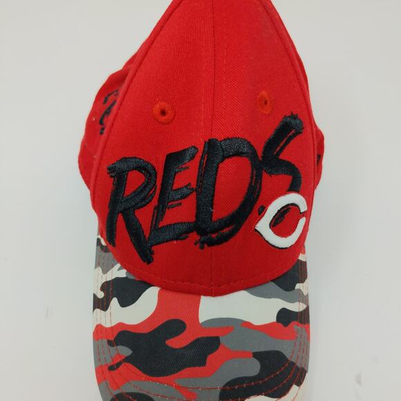 New Era 9Forty Cincinnati Reds Red Camo Snapback Hat Size Child Embroidered Logo - Picture 2 of 12